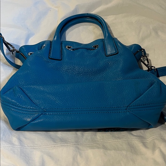Michael Kors turquoise Blue pebble Leather Tassel Satchel Handbag - Picture 5 of 5